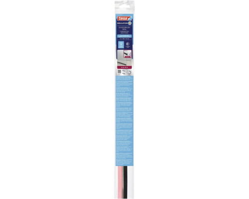 Garnitura autoadeziva tip perie pentru usi Tesa pentru podele netede si neregulate, 100 ori 3,7 centimetri, protejeaza impotriva curentului.