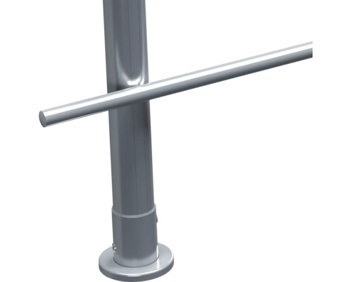 Stâlp de balustradă din metal cu suport pentru mână curentă și flanșă rotundă de podea pentru montarea balustradelor de scară sau balcon