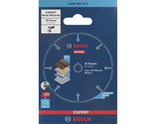 Disc de tăiere Bosch Expert Multi Material diametru 76 milimetri alezaj 10 milimetri pentru polizoare unghiulare în ambalaj