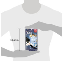 Gustări pentru pisici Felix Party Mix Dairy Delight în pachet de 60 grame cu o înălțime de 176 milimetri.