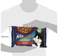Pachet multiplu hrană pentru pisici Felix Sensations Jellies, hrană umedă cu bucăți de carne în jeleu, înălțime de 145 milimetri