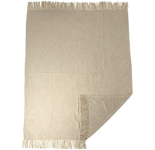 Pătură cu franjuri din material textil cu aspect texturat