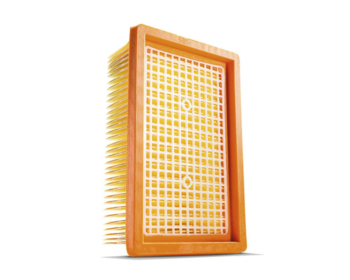 Filtru de aer dreptunghiular pentru utilaje de grădină cu material filtrant pliat și cadru rigid