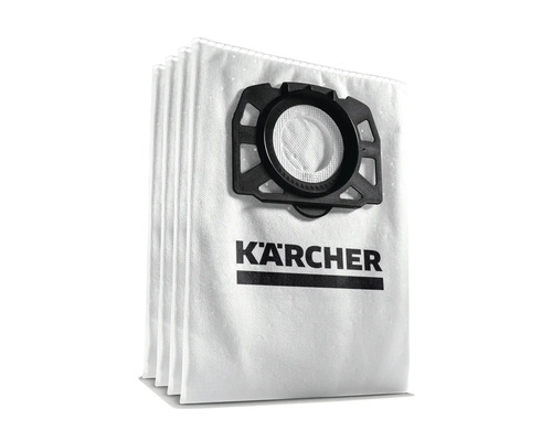 Saci de filtrare din material netesut pentru aspiratoare Kärcher în pachet de patru cu racord din plastic