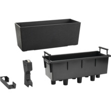 Jardiniera din plastic cu insertie pentru plante si suport pentru balcon