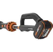 Acumulator Worx pentru unelte de gradinarit cu douazeci de volti si patru amperi ora incluzand logo Worx