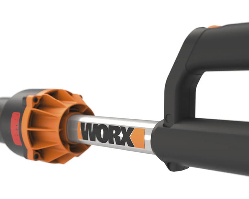 Vedere detaliată a unei scule electrice Worx cu logo pe mâner