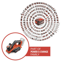 Rindea cu acumulator Einhell ca parte a familiei de produse Power X-Change cu o privire de ansamblu asupra altor unelte compatibile.