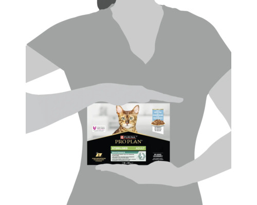 Hrană pentru pisici adulte sterilizate Purina Pro Plan cu pește alb în sos, 10 ori 85 grame