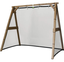 Cadru de leagăn din lemn cu o plasă de leagăn dreptunghiulară suspendată