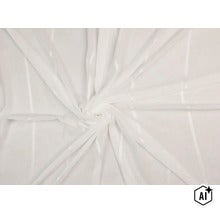 Material semitransparent pentru perdele cu model discret în dungi și aspect increțit. (Image AI modified or generated)