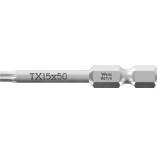 Bit de șurubelniță Wera Torx TX 15 pe 50 milimetri din oțel