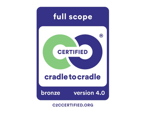 Certificare Cradle to Cradle de bronz versiunea 4.0 pentru o economie circulară durabilă.