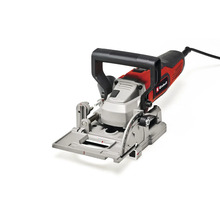 Mașină de frezat pentru dibluri plate Einhell pentru îmbinări din lemn cu mâner ergonomic și limitator de unghi reglabil