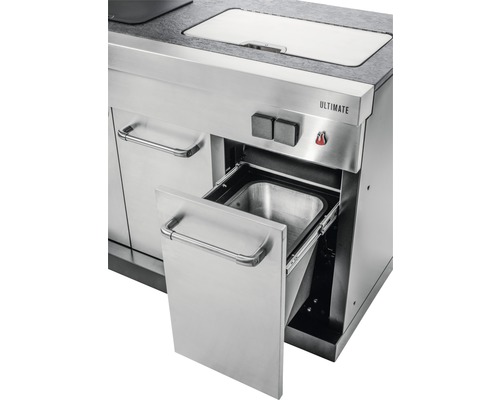 Bucătărie exterioară din oțel inoxidabil cu sertar