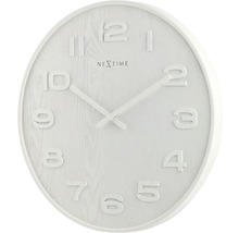 Ceas perete NeXtime Wood Big alb Ø 53 cm