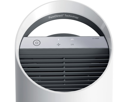 Prim-plan cu un purificator de aer cu tehnologie PureDirect și panou de control