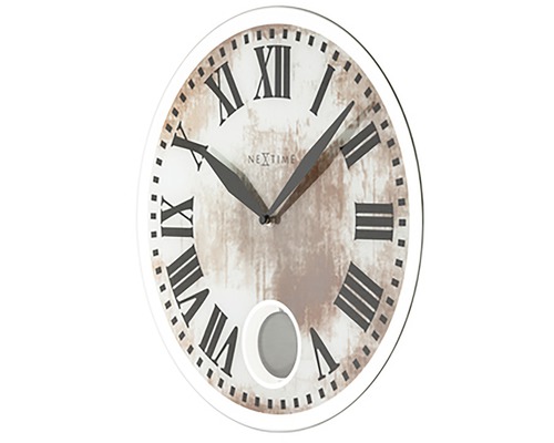 Ceas de perete cu pendul Nextime cu cifre romane