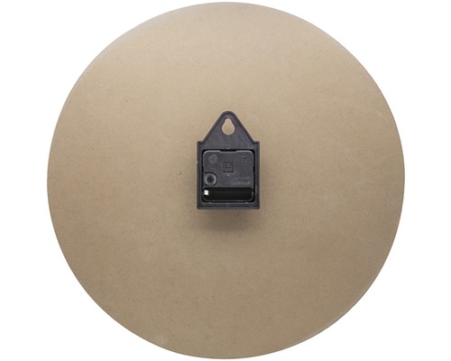 Spatele unui ceas rotund de perete cu sistem de suspensie