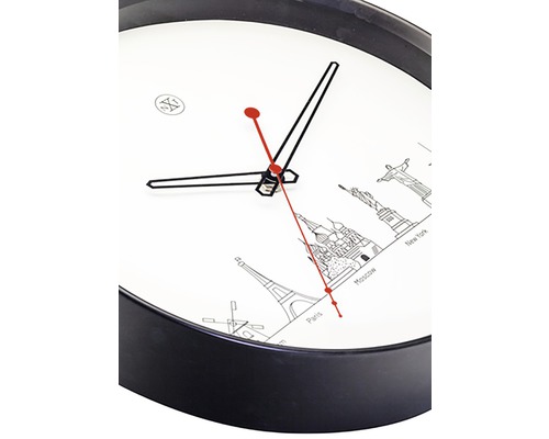 Ceas de perete cu motive ale unor repere internaționale