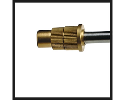 Vizualizare detaliată a unui manșon de diblu din alamă cu filet