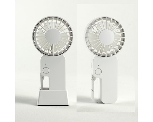 Două vederi ale unui ventilator portabil