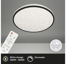 Plafonieră cu LED integrat Sternenhimmel 24W 2400 lumeni 3000-6500K, cu telecomandă, negru/alb cu efecte de stele