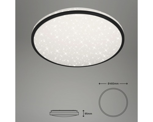 Plafonieră rotundă cu model de stele și indicații de dimensiuni