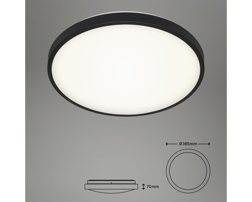 Plafonieră rotundă cu dimensiunile de 385 mm diametru și 70 mm înălțime