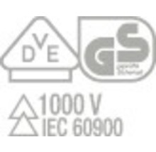 Sigla VDE, sigla GS, sigla de siguranță verificată, 1000 V, IEC 60900