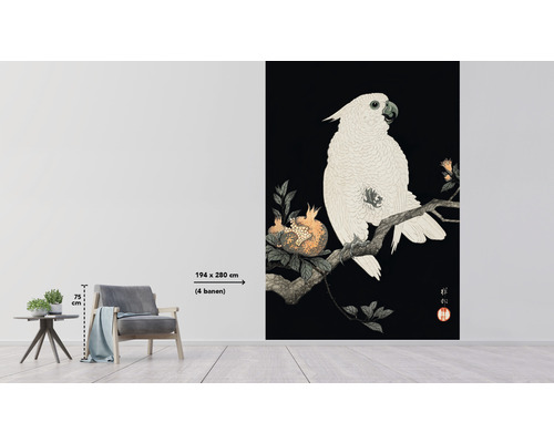 Tapetă vlies cu motiv de pasăre, dimensiuni 194 x 280 cm