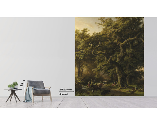 Imagine de perete cu o scenă dintr-o pădure, dimensiunea 243 pe 280 de centimetri