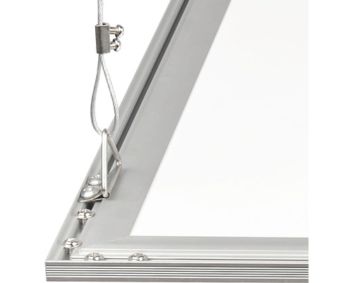 Imagine detaliată a unei rame luminoase cu sistem de suspensie