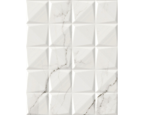 Placă ceramică cu model cubic tridimensional și textură de marmură