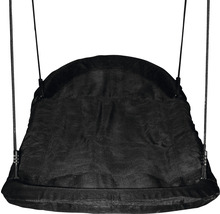 Hamac negru cu suspensie pe frânghie