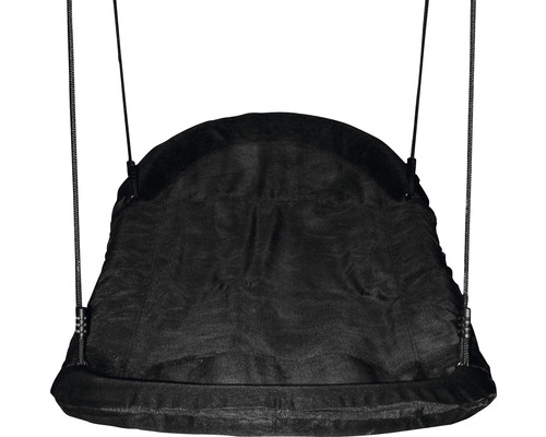 Hamac negru cu suspensie pe frânghie