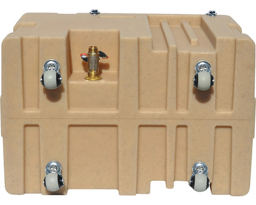 Cutie de depozitare cu roți și robinet de apă