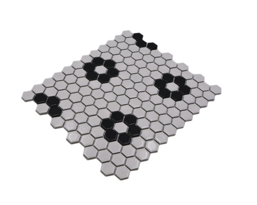 Covor de faianță hexagonal cu model floral pentru perete și podea