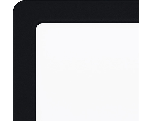 Prim-plan cu un cadru negru cu un colț rotunjit