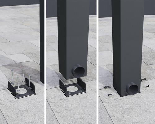 Pași de instalare pentru o bază de stâlp cu șuruburi