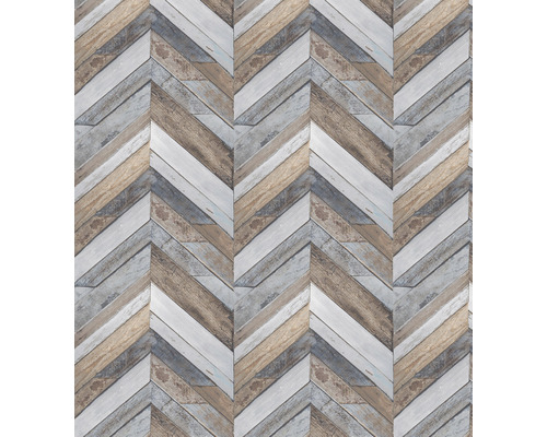 Tapetă cu model herringbone cu aspect de lemn