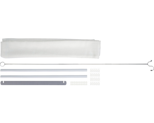 Componente pentru o plasă de țânțari rulou cu material textil, tijă, greutate, cârlige și șnur