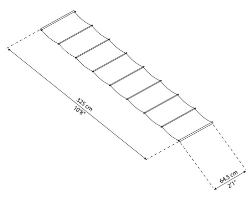 Schiță a unei pânze de umbrire cu dimensiuni