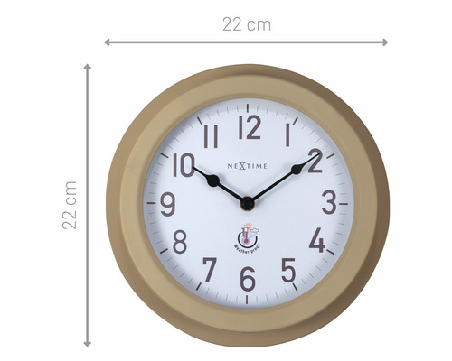 Ceas de perete cu un diametru de 22 cm cu inscripția rezistent la intemperii