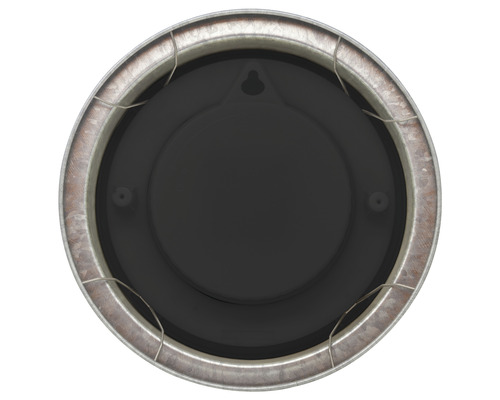 Ceas de perete rotund cu ramă metalică și sistem de prindere