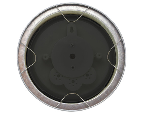 Spatele unui ghiveci rotund cu cadru metalic și sistem de suspensie