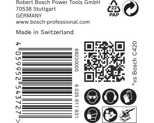 Informații despre compania Robert Bosch Power Tools GmbH, cod de bare și instrucțiuni de siguranță