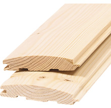 Lambriu lemn rășinos profil semirotund Blockhaus calitatea A/B 3000x96x18 mm-thumb-2