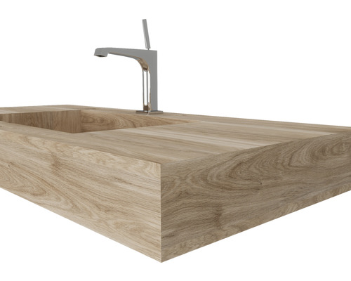 Blat de lavoar din lemn cu robinet