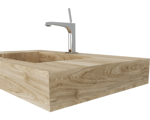 Chiuvetă din lemn cu robinet